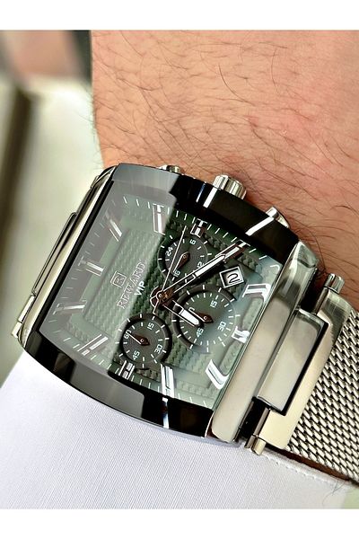Reward men's Silver Colored mesh Wristwatch and Bracelet Set - Steel Cord, Functions Active