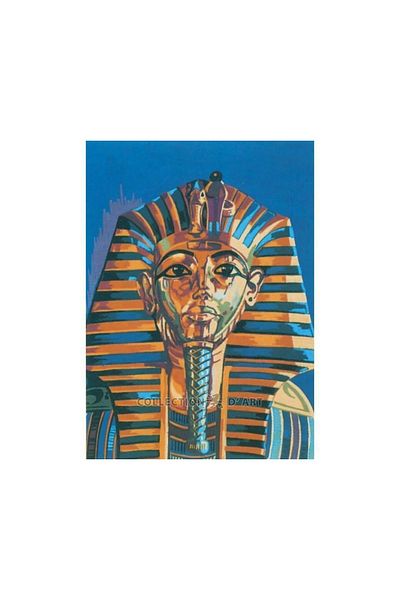 BALIM ÖRGÜ EVİ Collection Dart Tutankhamun Printed Tapestry Canvas 50 Cm X 40 Cm