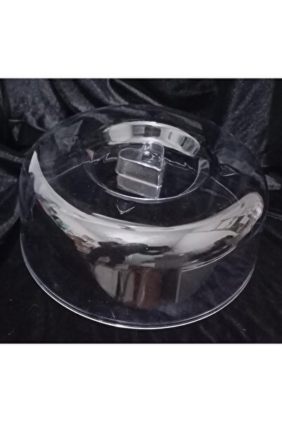 abnturk Pasta Kek Tabağı Için Şeffaf Fanus Kapak 26 Cm Kırılmaya Dayanıklı Plastik Sağlıklı Tazelik Koruyucu