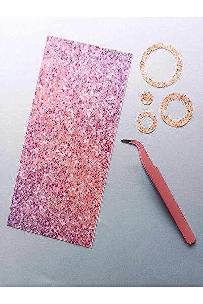 EyER Shoping ملصق دائري لامع بلون مسحوق