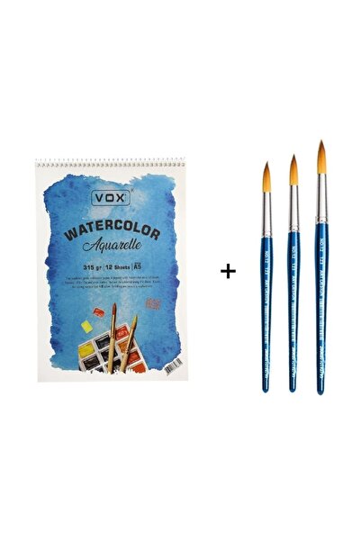 Art Tone Art Design 123 Набір пензлів для акварелі та зошит Vox A5 315 г
