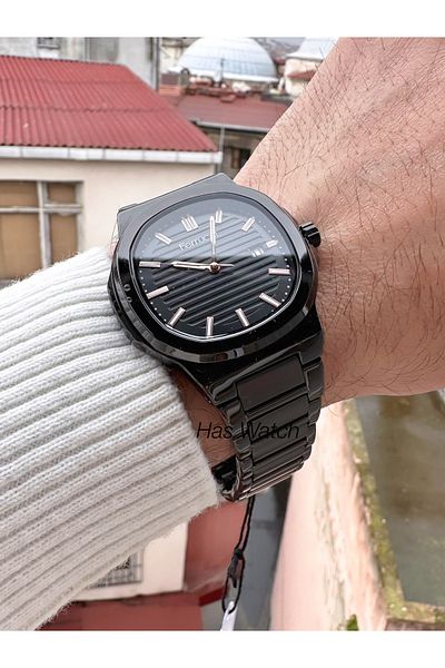 Ferrucci Men's Wristwatch Waterproof Steel Cord Original Product with Calendar