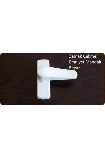Azra Mutfak PVC Door Window Safety Lock with Pull and Button Zamak White-pull