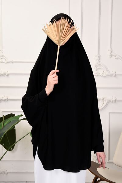 HATİCEATABEYLİBUTİK Kollu Pratik Bağlamalı Oval Uzun Sufle Eşarp