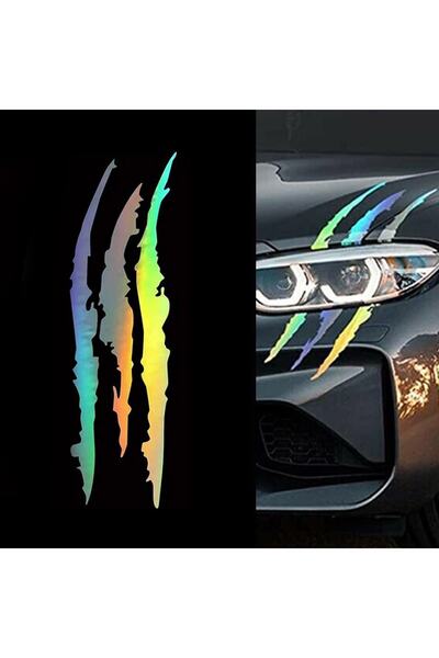 Rex Aksesuar Monster Claw Hologram Auto Sticker Car Hologram Sticker Auto Windshield Lettering Car Glass Lettering Sticker
