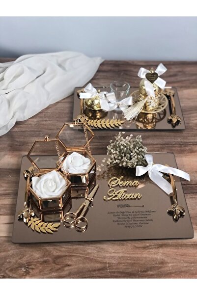 Masalsı Concept Söz Nişan Tepsisi Damat Tepsisi Yüzük Tepsisi Takımı Makas Damat Fincanı