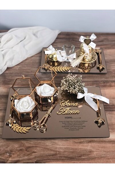 Masalsı Concept Söz Nişan Tepsisi Damat Tepsisi Yüzük Tepsisi Takımı Makas Damat Fincanı
