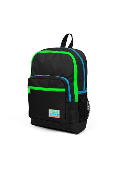 Coral High Kids Black Four Compartment School Backpack 23717
