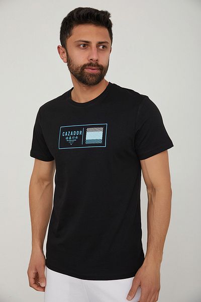 Cazador Ανδρικό μπλουζάκι με στάμπα Jazz 4198 Crew Neck