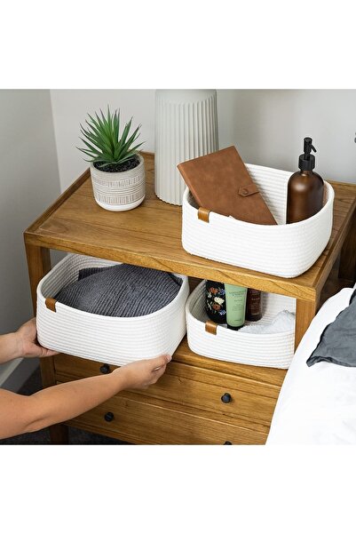 MaVaux Καλάθι από γιούτα Incienso ορθογώνιο 3 τεμαχίων