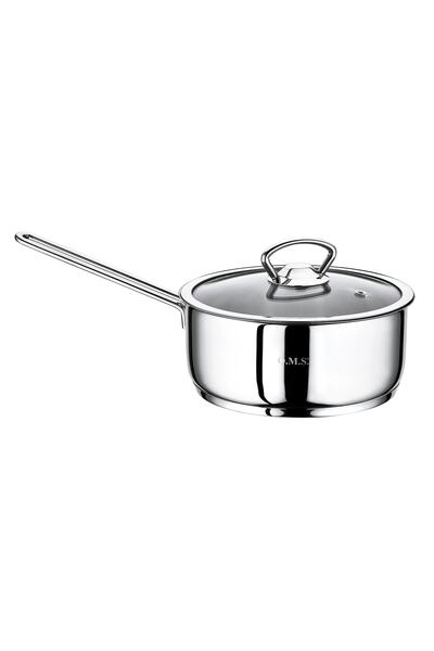 OMS PASLANMAZ 2008 2 Piece Single Handle Stainless Steel 14x5 Cm 0,70 Liter Mini Steel Kacerola Saucepan