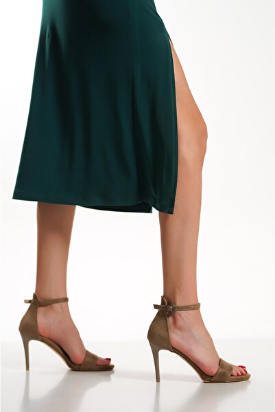 ZİESCE Pantofi cu toc cu platformă din piele de căprioară de nurcă Esde