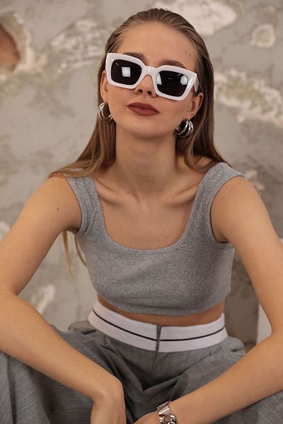 DEER WEAR Καμισόλα Crop Μπλούζα με υφασμάτινο λουράκι
