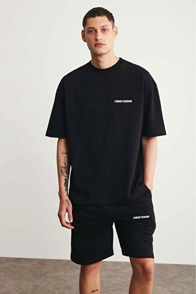 Keywest Worst Behavior Baskılı Oversize Yazlık Alt Üst T-shirt Şort Takım