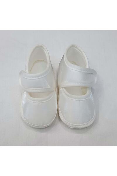 BERKAY Sundan Baby Girl Booties Newborn Satin Plain Cream