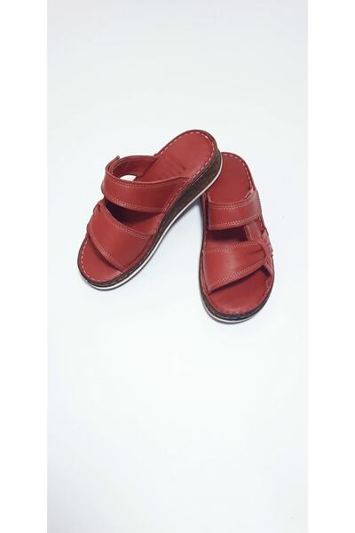 KAPAR Παντόφλες 100% γνήσιο δέρμα εσωτερικά και εξωτερικά σε χρώμα πλακάκι