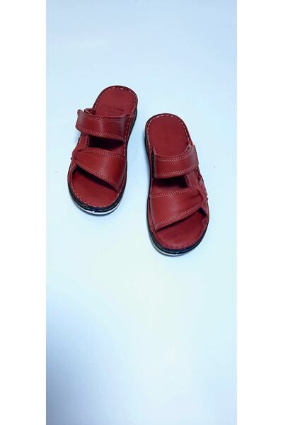 KAPAR Παντόφλες 100% γνήσιο δέρμα εσωτερικά και εξωτερικά σε χρώμα πλακάκι