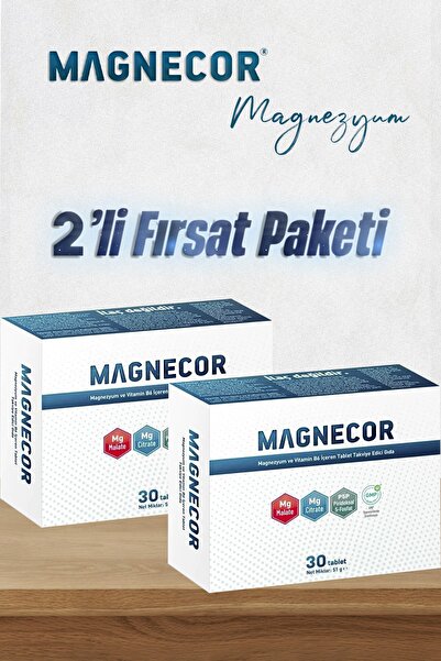 magnecor 2'li Fırsat Paketi Magnezyum ve B6 Vitamini Içeren Gıda Takviyesi