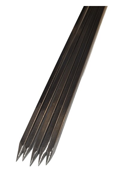 Bilgin Paslanmaz 3x3 Paslanmaz Ciğer Şişi Çöp Şiş 12 Li Takım