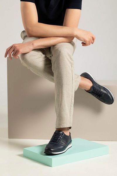 Ziya , Ανδρικό Sneaker από γνήσιο δέρμα 1311002 060 Navy Blue
