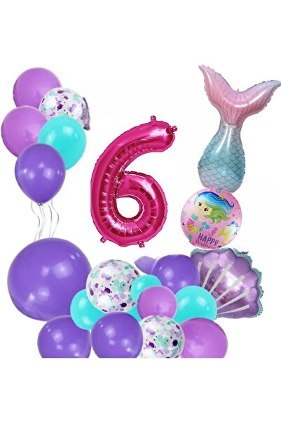 Bkmc Large 6 Year Old Mermaid Themed Birthday Party Celebration Set Concept