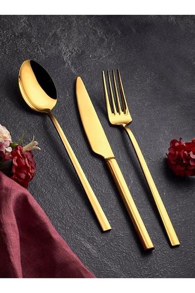 Eterno 30 Piece Titanium Gold Cutlery Set (Without Knife)