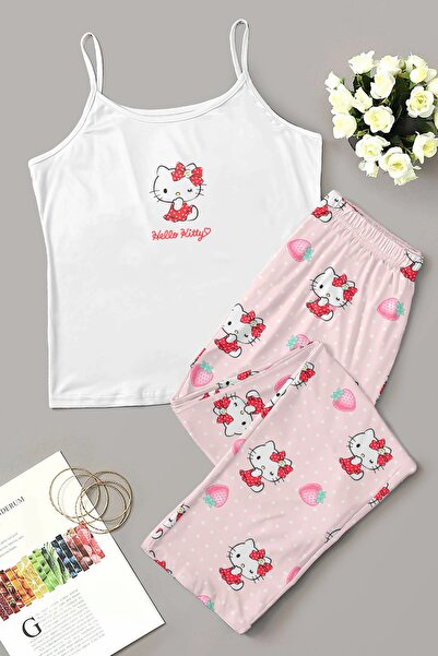 PEMBİŞ HOMEWEAR Σετ πιτζάμες Foloz Hello Kitty με 3 ιμάντες