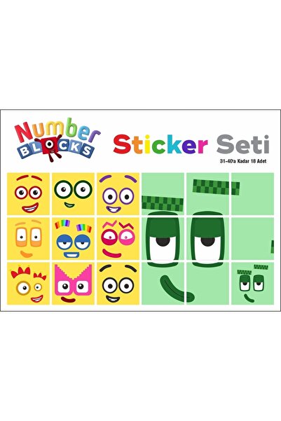 Printhome Number Blocks Matematik Eğitici Birim Küp Snapcubes /31-40 Sticker ...