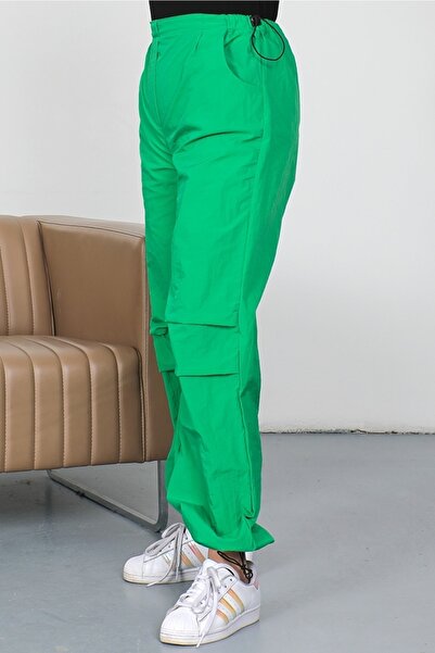 Bestenur Green Minay Parachute Trousers 490