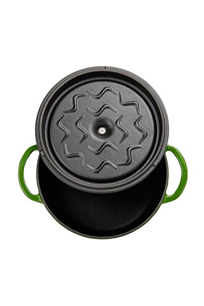 Sürel Aroma Kapak Yeşil Yuvarlak Döküm Tencere 20 Cm