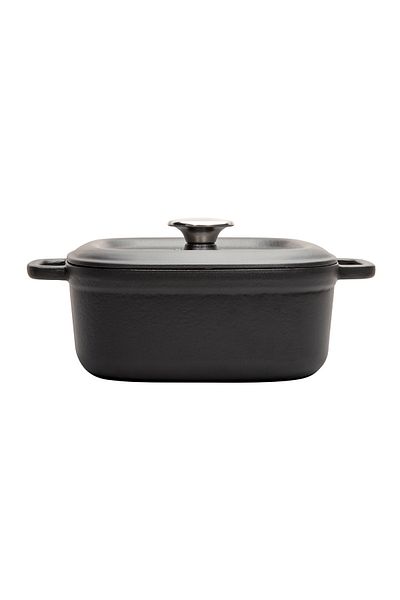 Sürel Aroma Lid Black Square Deep Cast Pot 24X24