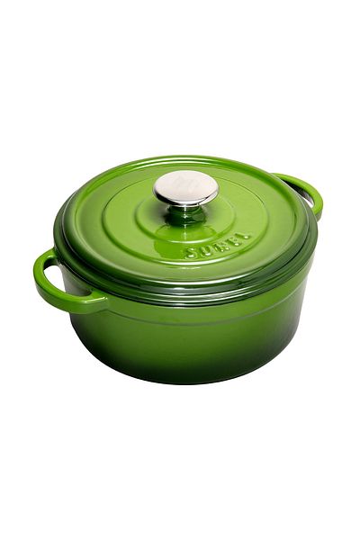 Sürel Aroma Lid Green Round Cast Pot 24 Cm