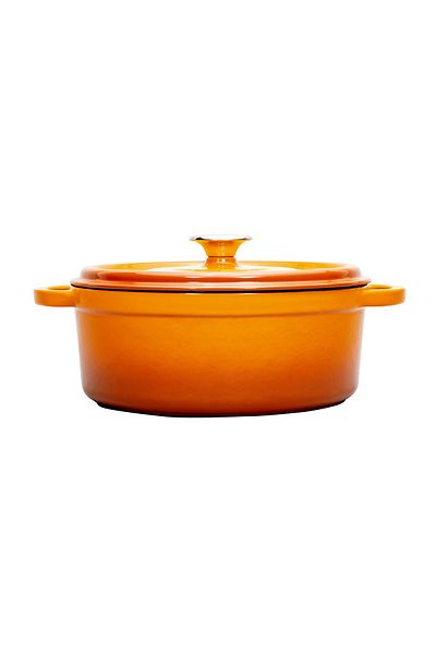 Sürel Aroma Lid Orange Round Cast Pot 24 Cm