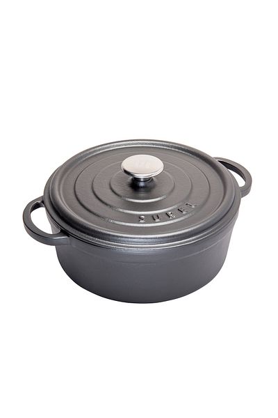 Sürel 28 cm Round Deep Pot with Black Aroma Lid