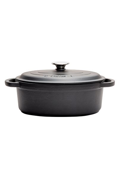 Sürel Aroma Lid Black Oval Cast Pot 23X29