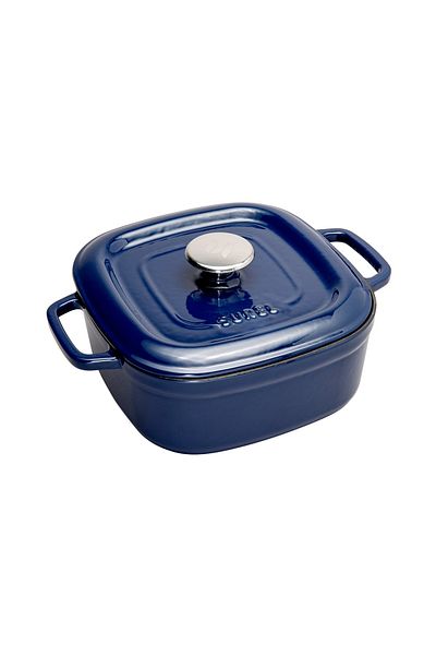 Sürel Aroma Lid Blue Square Deep Cast Pot 24x24