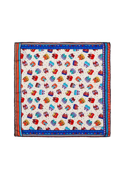Bursa İpek Saks Red Patterned Silky Handkerchief