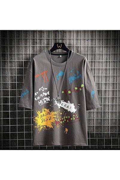 KİDS FACE تي شيرت للأولاد بطبعة جرافيتي على طراز الهيب هوب