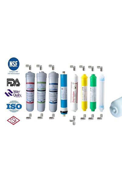 Filtre Dünyası Aquafly 12" Inline 8li Takım Alkali Mineral Infrare Su Arıtma ...