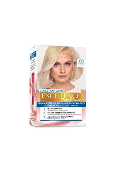 Excellence Loreal Paris Pure Blonde Saç Boyası - 03 Ultra Açık Küllü Sarı