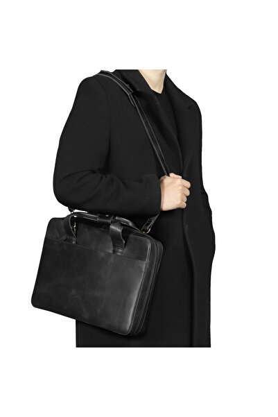 LONDO Genuine Leather Organizer Bag with Shoulder Strap Compatible with All Macbook, Notebook Models