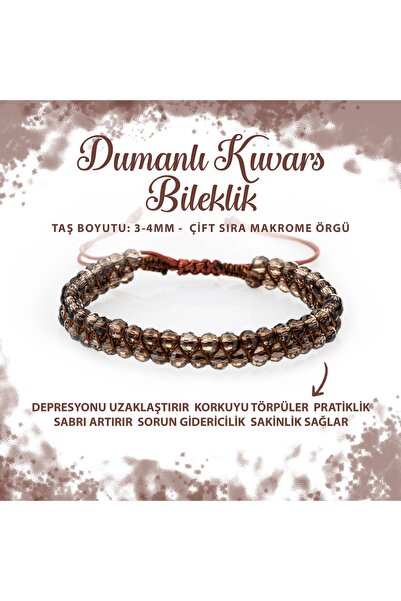 Deniz Doğal Taş سوار كوارتز سموكي معتمد 3-4 ملم من الحجر الطبيعي بصف مزدوج