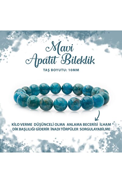 Deniz Doğal Taş سوار من الأحجار الكريمة الطبيعية مقاس 10 مم من الأباتيت الأزر...