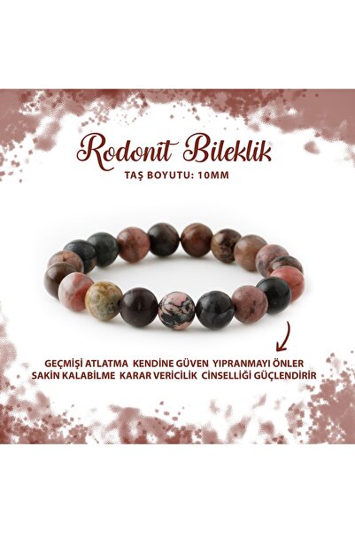 Deniz Doğal Taş سوار من الأحجار الكريمة الطبيعية مقاس 10 مم من الرودونيت المعتمد