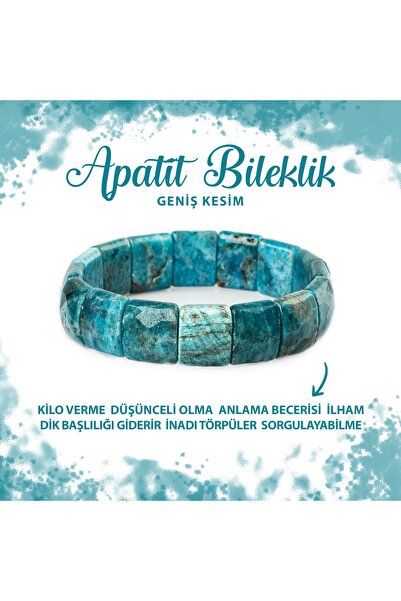 Deniz Doğal Taş Sertifikalı Mavi Apatit Doğal Taş Balık Sırtı Geniş Kesim Bil...