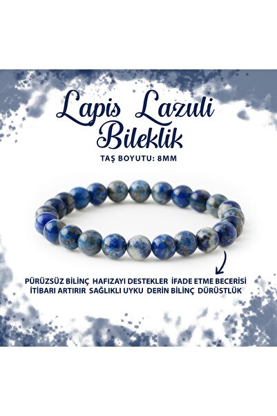 Deniz Doğal Taş سوار من الحجر الطبيعي المعتمد من اللازورد مقاس 8 مم