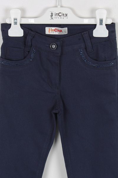 incity Girl's Navy Blue Trousers