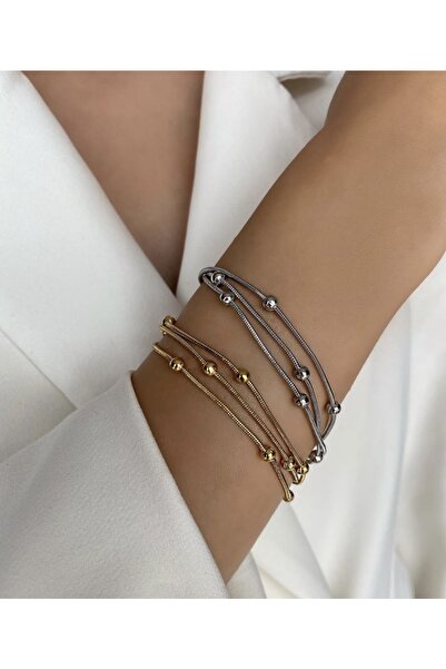 SU PERİSİ TAKI BİJUTERİ سوار دوريكا من الفضة الصلب مكون من 3 صفوف