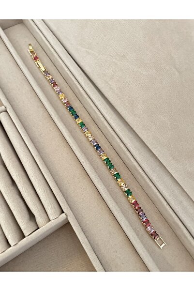 emy by emel luxury silver jewelry سوار الممر المائي من الحجر الملون من الفولاذ