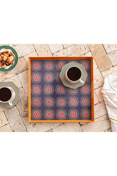English Home Exotic Circle Tray 35.5 cm Purple